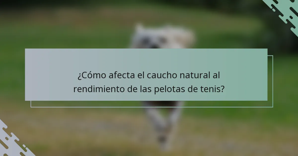 ¿Cómo afecta el caucho natural al rendimiento de las pelotas de tenis?