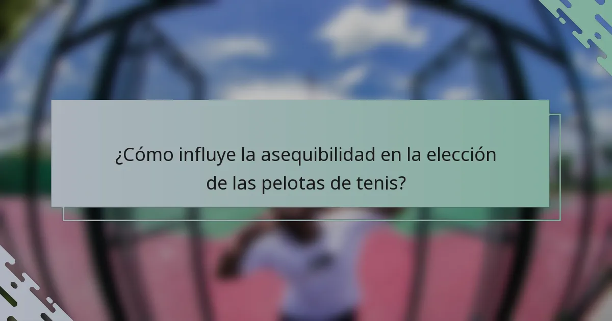 ¿Cómo influye la asequibilidad en la elección de las pelotas de tenis?